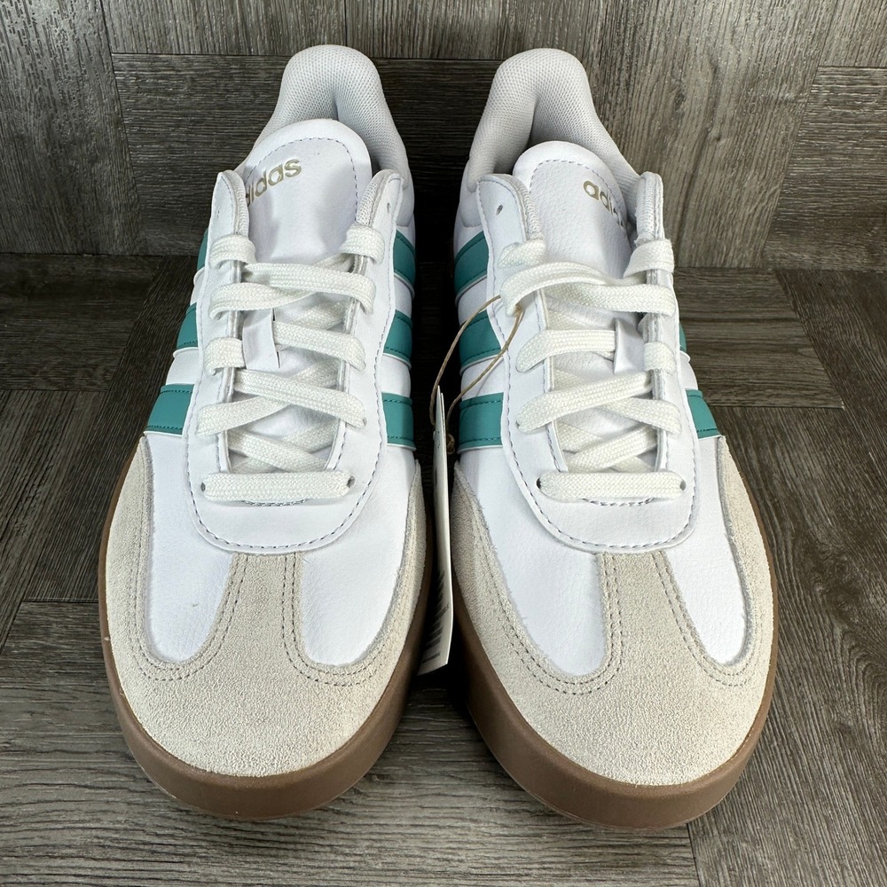 Adidas Barreda Sneakers Womens 10 White Teal Gum Sole Retro Sporty NEW JR1194 - Picture 2 of 8